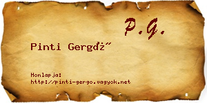Pinti Gergő névjegykártya